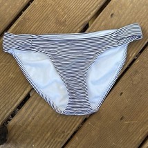 Women&#39;s Swim Hipster Bikini Swim Bottom Xhilaration Blue White Stripe Size S - £8.69 GBP