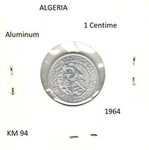 Algeria 1 Centime, 1964, aluminum, KM 94 - £0.78 GBP