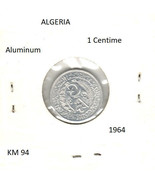 Algeria 1 Centime, 1964, aluminum, KM 94 - $1.00