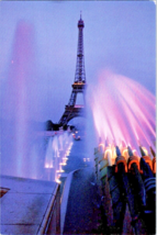 Postcard France Paris Close Up View of the Eiffel Tower Water Jets  6 x 4&quot; - $4.95