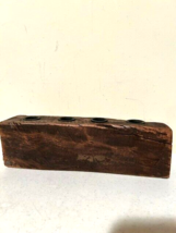 2 Primitive new Candle Holders in Distressed Wood - SALE image 2