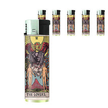 Tarot Card D8 Lighters Set of 5 Electronic Refillable Butane VI The Lovers - $15.79