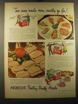 1950 Armour Advertisement - Corned Beef, Ham, Treet, Vienna Sausage and Deviled  - £14.61 GBP
