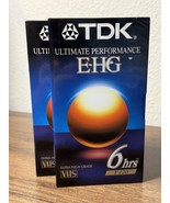 TDK E-HG Ultimate Performance T-120 VHS Tapes - 6 Hours - SEALED - 2-Pack - $19.89 CAD