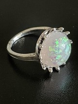 Opal Stone S925 Silver Plated Woman Ring Size 5 - £9.34 GBP
