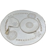 Moroccan teapot holder, placemat and cover round serving tray , handle t... - $47.55