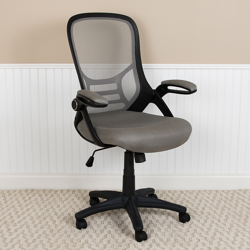 Light Gray Mesh Office Chair HL-0016-1-BK-GY-GG