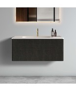 Etna 36&quot; Black Oak Floating Bathroom Vanity - $743.20 CAD