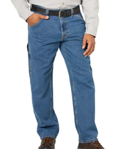 Blue Mountain FMB-1503 Men&#39;s Mid-Rise Denim Utility Jeans, Medium Wash, S40X34 - £24.43 GBP
