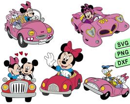Disney Minnie Mouse Race Car Svg, Minnie Race Car Svg Png - £1.80 GBP