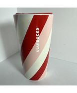 STARBUCKS Holiday 2022 Ceramic Tumbler Red Pink White Striped Candy Cane... - £24.14 GBP
