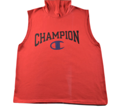 Vintage CHAMPION Sleeveless Hoodie Rare Made In USA Red XL - £78.10 GBP