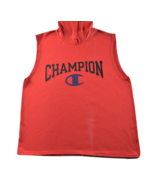 Vintage CHAMPION Sleeveless Hoodie Rare Made In USA Red XL - $1,855.64 MXN