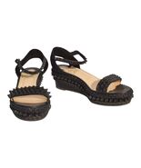 Christian Louboutin Black Leather Madmonica 60 Spiked Espadrille Sandals... - $417.00 CAD