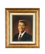 Senza Titolo (Ritratto Di Ronald Reagan) Anthony Sidoni Firmato Pittura ... - $126,538.80 MXN