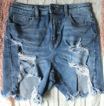 Cello High-Rise Shorts Distressed Mom Jean Shorts ~S~ - £12.69 GBP