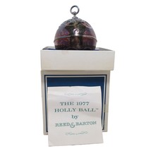 The 1977 Holly Ball by Reed &amp; Barton Silver Plated Vintage Christmas Ornament - £39.87 GBP