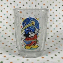 Walt Disney Sorcerer Mickey McDonalds Square 3D Raised Drinking Glass - 2000 - £12.53 GBP
