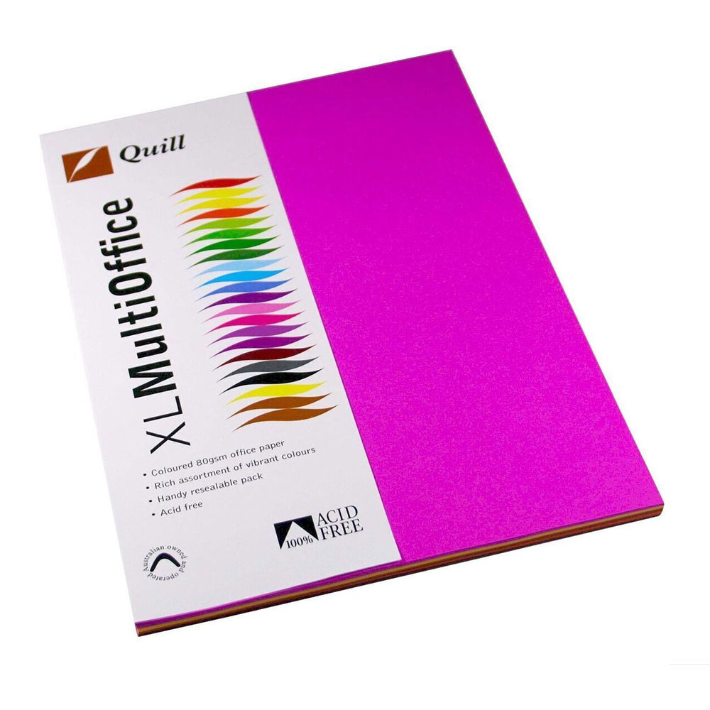 Quill A4 Copy Paper Hot Colors 80gsm 100pcs - $21.02