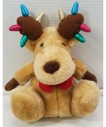 I) Vintage 1995 Stuffed Christmas Santa Reindeer 9&quot; Plush Decoration Toy - £7.89 GBP
