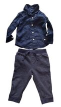 Baby Boy Clothing Lot 8 Pc 12M Carters Cat & Jack Pants Romper Outfit image 2