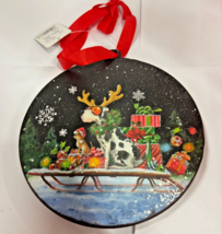 Raz Imports dog Christmas ornament 3736502 4 3/4”  sled - $236.96 MXN