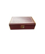 Vintage Farrington 9.5&quot; x 6.5&quot; Texol Two-tier Hard Jewelry Box Burgandy ... - €25,52 EUR