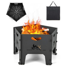19 Inches Collapsible Portable Plug Fire Pit with Storage Bag - £98.32 GBP