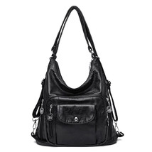 Women&#39;s Retro Waterproof PU Leather Messenger Bag Large Capacity Casual Shoulder - £40.13 GBP