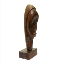 Vintage Hand Carved Wood Woman Sculpture African Art Head Statue Figure ... - £15.44 GBP