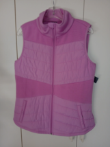 TEK GEAR LADIES SLEEVELESS ZIP PINK PUFFY VEST-L-NWT-SUPER SOFT - $14.01