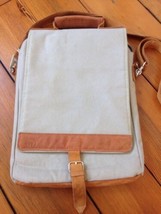Wend Africa Leather Duck Canvas Messenger Map Case Laptop Bag Handmade P... - $59.99