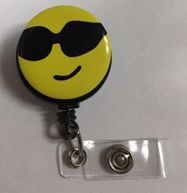 Emoji Face Sunglasses badge reel key ID card holder lanyard retractable ... - £7.46 GBP