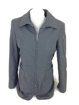 Bally Italy Women&#39;s Gray Fitted Zip Up Jacket Blazer Tropal Howak Size 42 - $32.69