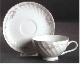 Vintage GST1 Gold Standard Porcelain China Pink Flower Footed Cup &amp; Saucer Set - £7.92 GBP