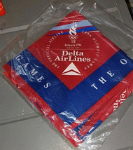 Delta Airlines Crew Flight Attendant Red Silk Scarf 1996 Atlanta Olympic... - $1,016.84 MXN