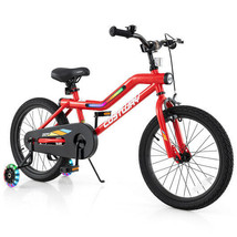 18 Inch Kids Bike with LED Lights Adjustable Carbon Steel Bicycle for 4-... - £162.99 GBP