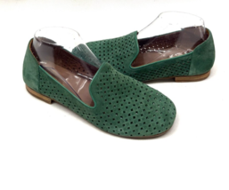 MIZ MOOZ PAOLA PERFORATED SUEDE LEATHER SLIP ONS FOREST 37EU / 7US NEW T-16 - $108.90