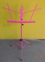 Pink Adjustable Folding Music Stand Compact Travel - £18.58 GBP