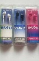 4x Magnavox Snug Fit Smooth Bass Gummy Wired Earbuds MHP4820 NEW pick Co... - $9.50