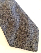 Vintage 1960s Tie Necktie Solid Gray Tweed Skinny 3&quot; Wide Mallory Church Wool ? - £20.84 GBP