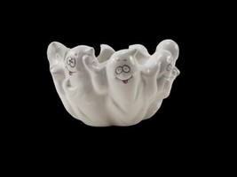 Ceramic Halloween Ghost Funny Faces Candy Dish Bowl S.E CHINA - £23.69 GBP