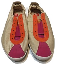 Nine West Womens Lace up Tennis Shoes Orange Pink Tan Size 6N - £14.50 GBP