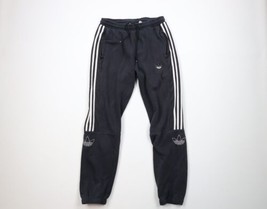 Vintage Adidas Mens Medium Faded Striped Trefoil Cuffed Sweatpants Joggers Black - £34.79 GBP