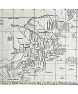1970 Map Maine G Mercator Duisburg Art Print Vintage 1569 East Coast - €26,14 EUR