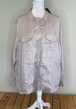 downeast NWT $59.99 women’s Button front Linen jacket size XXL cobblesto... - $26.28