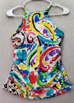 Anne Cole Signature Tankini Women&#39;s M Multi Paisley Ruched Lined Spaghet... - $13.96