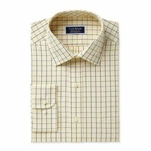 $55 Club Room Plaid Classic Performance Stretch Dress Shirt Yellow 14.5X... - £24.71 GBP