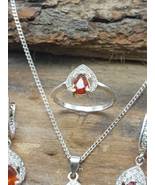 Hassonite Garnet Jewelry Set with Silver 925 Unheated and Untreated Hand... - £149.50 GBP