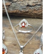 Hassonite Garnet Jewelry Set with Silver 925 Unheated and Untreated Hand... - $189.99